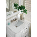 James Martin De Soto 30" Single Vanity Bright White with 3 cm Arctic Fall Solid Surface Top 825-V30-BW-3AF