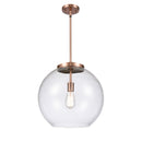 Athens Pendant shown in the Antique Copper finish with a Clear shade