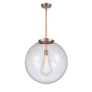 Beacon Pendant shown in the Antique Copper finish with a Clear shade