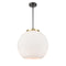 Athens Pendant shown in the Black Antique Brass finish with a Matte White shade