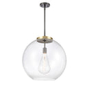 Athens Pendant shown in the Black Antique Brass finish with a Seedy shade