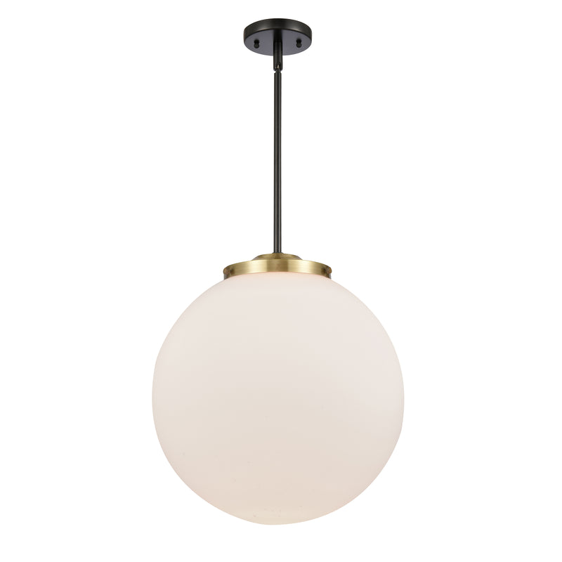 Beacon Pendant shown in the Black Antique Brass finish with a Matte White shade