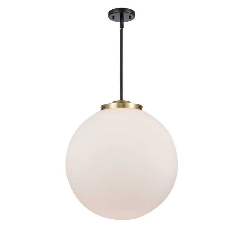 Beacon Pendant shown in the Black Antique Brass finish with a Matte White shade