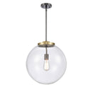 Beacon Pendant shown in the Black Antique Brass finish with a Clear shade