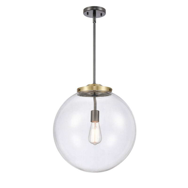 Beacon Pendant shown in the Black Antique Brass finish with a Clear shade