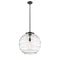 Deco Swirl Pendant shown in the Matte Black finish with a Clear shade