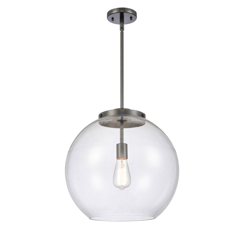 Athens Pendant shown in the Matte Black finish with a Clear shade