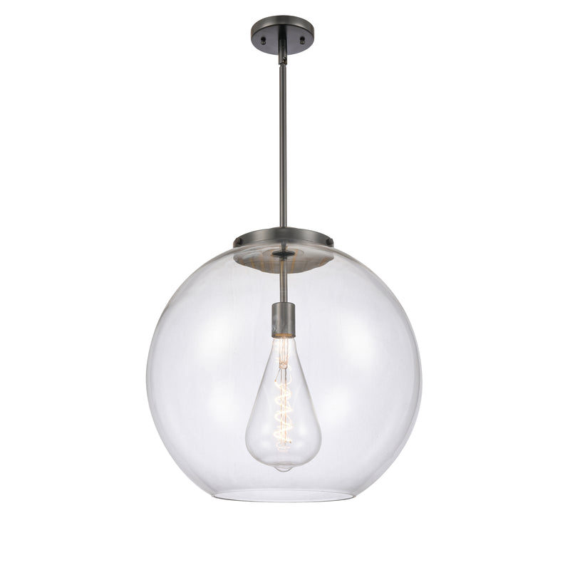 Athens Pendant shown in the Matte Black finish with a Clear shade