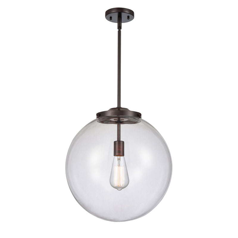 Beacon Pendant shown in the Oil Rubbed Bronze finish with a Clear shade