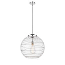 Deco Swirl Pendant shown in the Polished Chrome finish with a Clear shade