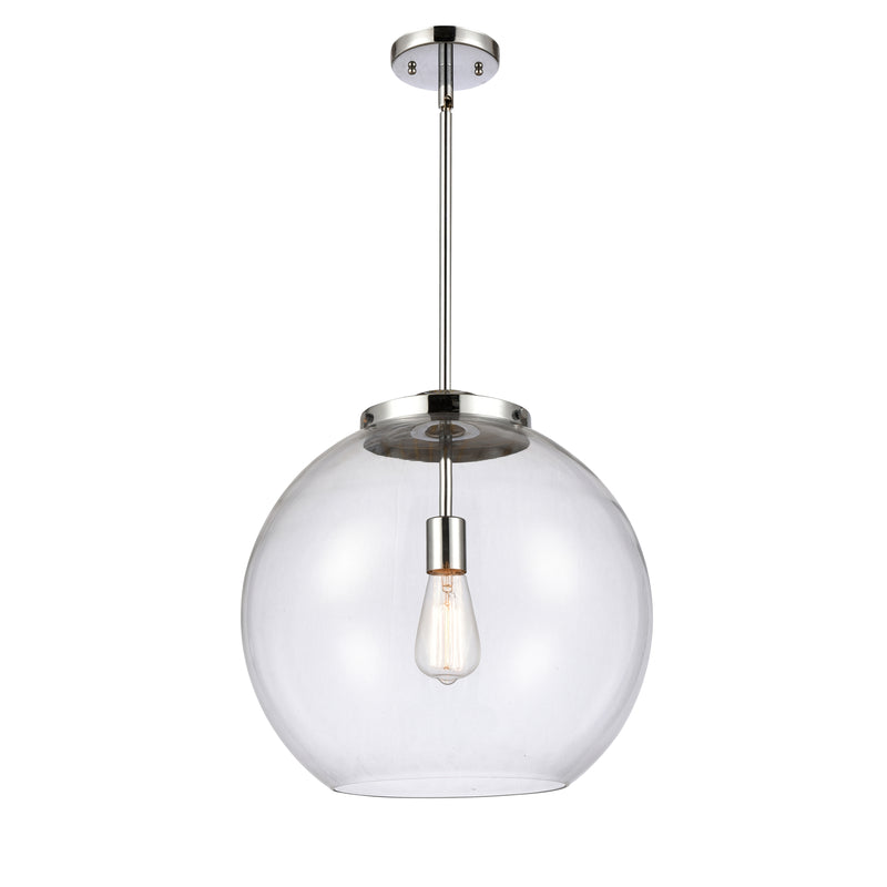 Athens Pendant shown in the Polished Chrome finish with a Clear shade