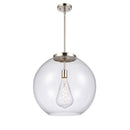 Athens Pendant shown in the Polished Nickel finish with a Clear shade