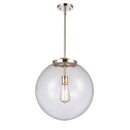 Beacon Pendant shown in the Polished Nickel finish with a Clear shade