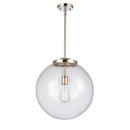 Beacon Pendant shown in the Polished Nickel finish with a Seedy shade