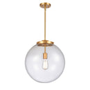 Beacon Pendant shown in the Satin Gold finish with a Seedy shade