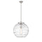 Deco Swirl Pendant shown in the Brushed Satin Nickel finish with a Clear shade