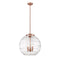 Deco Swirl Pendant shown in the Antique Copper finish with a Clear shade