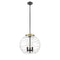 Deco Swirl Pendant shown in the Black Antique Brass finish with a Clear shade