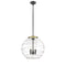 Deco Swirl Pendant shown in the Black Antique Brass finish with a Clear shade