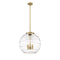 Deco Swirl Pendant shown in the Brushed Brass finish with a Clear shade