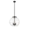 Deco Swirl Pendant shown in the Matte Black finish with a Clear shade