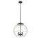 Deco Swirl Pendant shown in the Oil Rubbed Bronze finish with a Clear shade