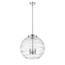 Deco Swirl Pendant shown in the Polished Chrome finish with a Clear shade