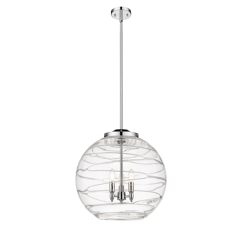 Deco Swirl Pendant shown in the Polished Chrome finish with a Clear shade