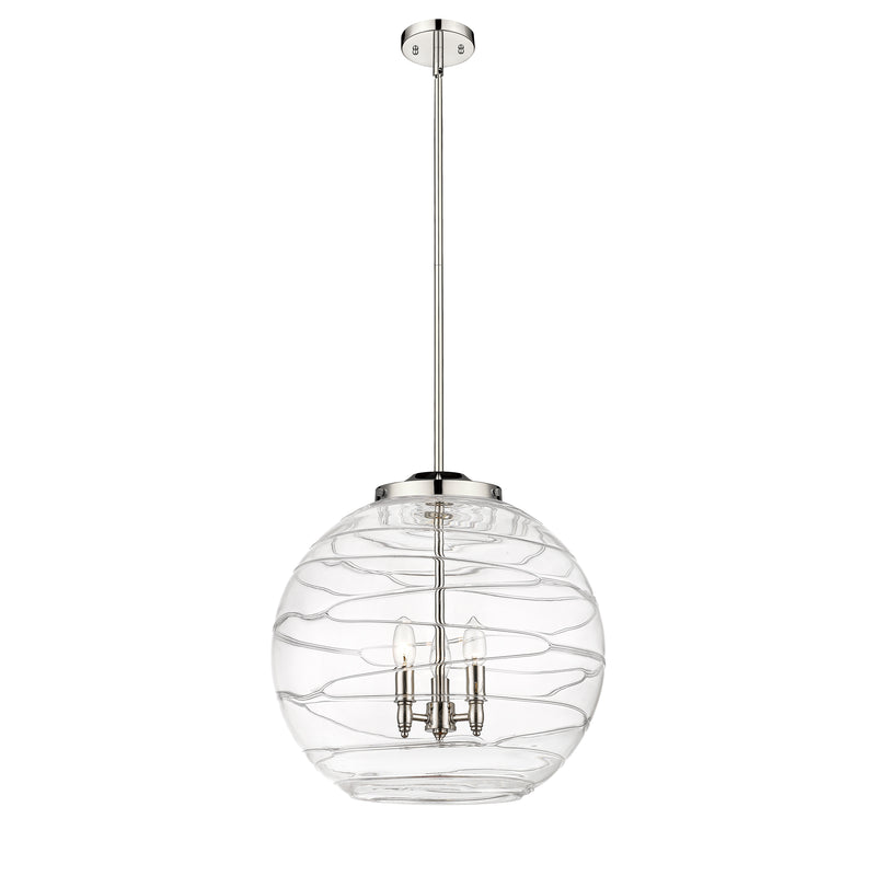 Deco Swirl Pendant shown in the Polished Nickel finish with a Clear shade