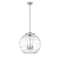 Deco Swirl Pendant shown in the Brushed Satin Nickel finish with a Clear shade