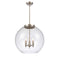 Athens Pendant shown in the Brushed Satin Nickel finish with a Clear shade