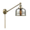 Bell Swing Arm shown in the Antique Brass finish with a Silver Plated Mercury shade