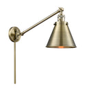 Appalachian Swing Arm shown in the Antique Brass finish with a Antique Brass shade