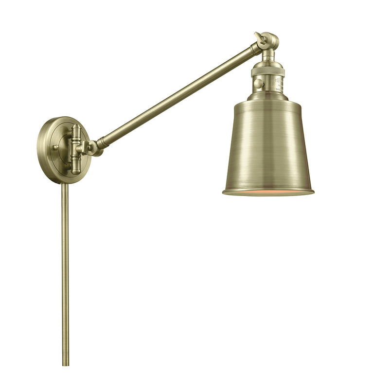 Addison Swing Arm shown in the Antique Brass finish with a Antique Brass shade