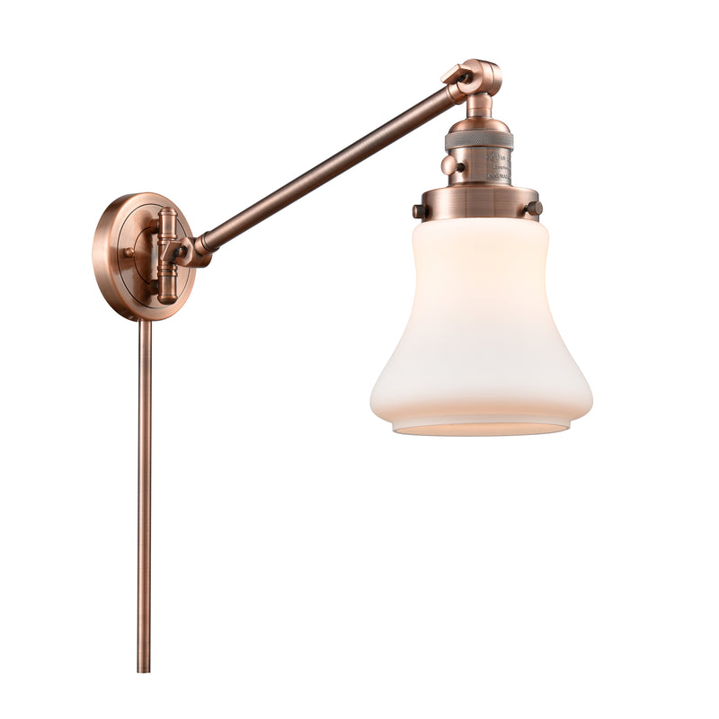 Bellmont Swing Arm shown in the Antique Copper finish with a Matte White shade