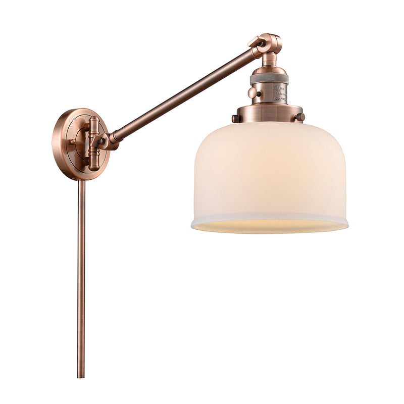 Bell Swing Arm shown in the Antique Copper finish with a Matte White shade