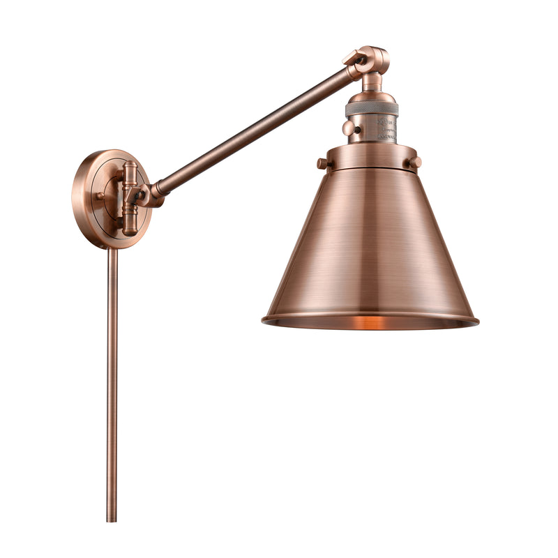 Appalachian Swing Arm shown in the Antique Copper finish with a Antique Copper shade