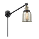 Bell Swing Arm shown in the Black Antique Brass finish with a Silver Plated Mercury shade