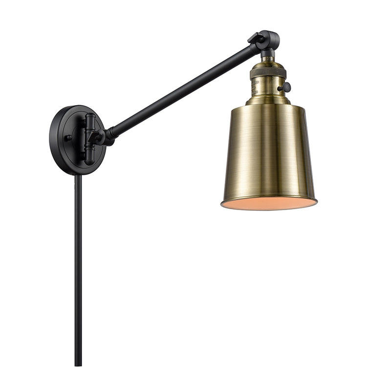 Addison Swing Arm shown in the Black Antique Brass finish with a Antique Brass shade