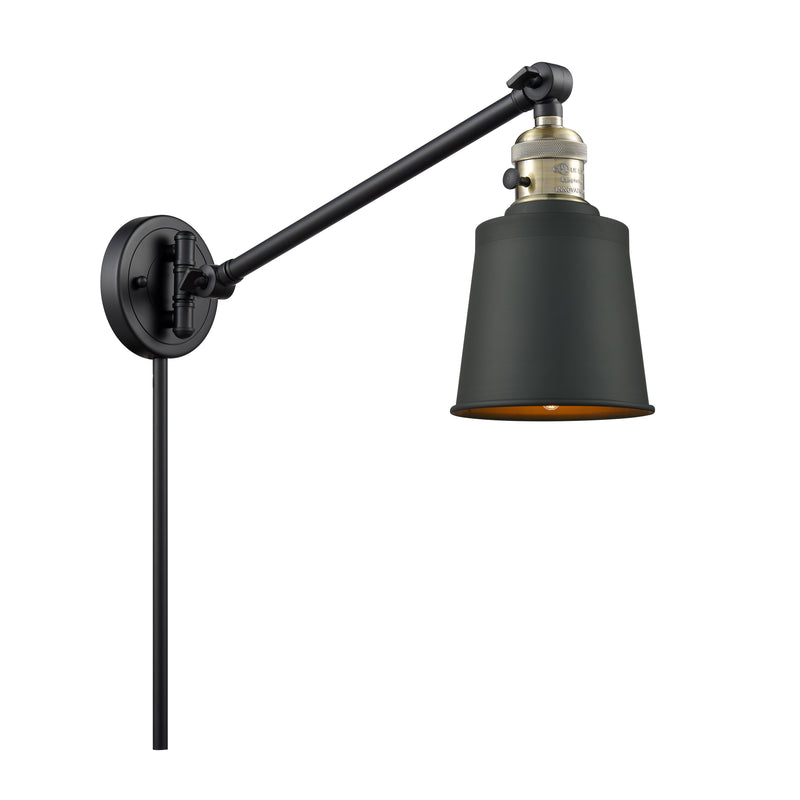 Addison Swing Arm shown in the Black Antique Brass finish with a Matte Black shade