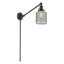 Stanton Swing Arm shown in the Oil Rubbed Bronze finish with a Clear Wire Mesh shade