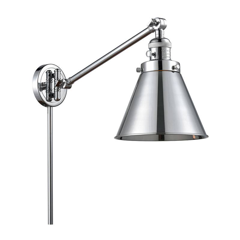 Appalachian Swing Arm shown in the Polished Chrome finish with a Polished Chrome shade