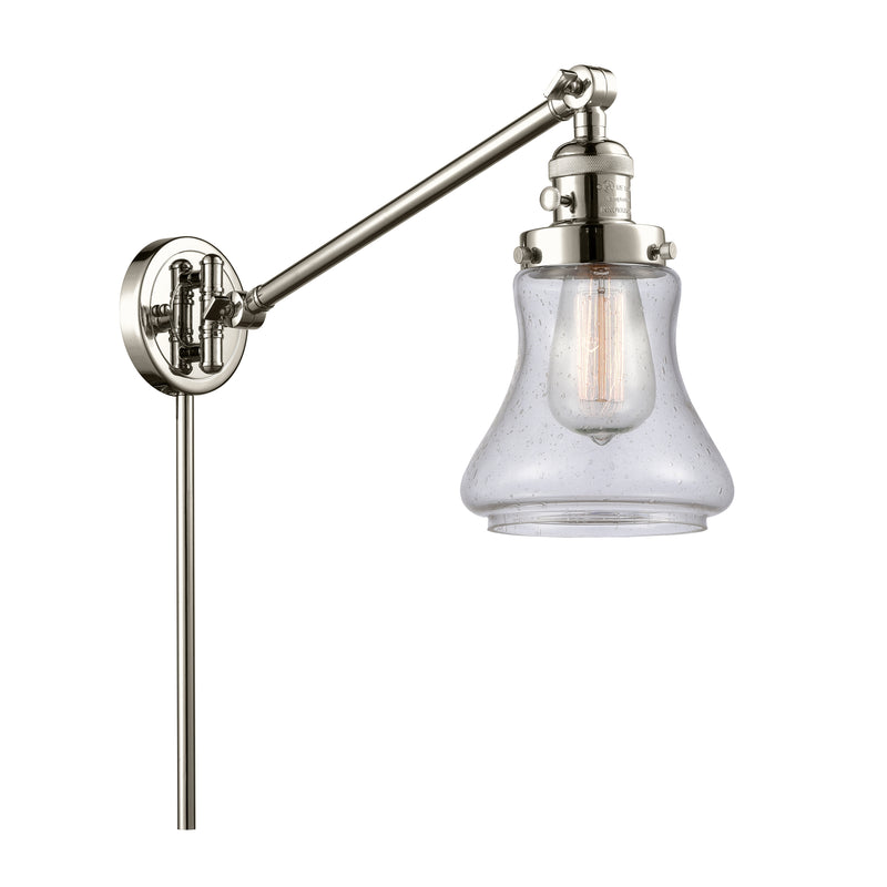 Bellmont Swing Arm shown in the Polished Nickel finish with a Seedy shade