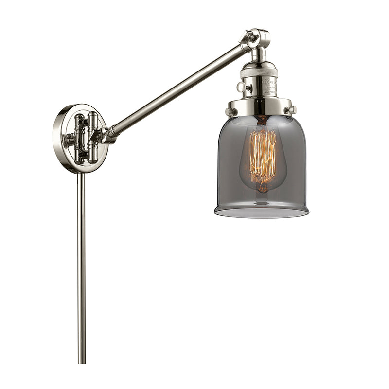 Bell Swing Arm shown in the Polished Nickel finish with a Plated Smoke shade