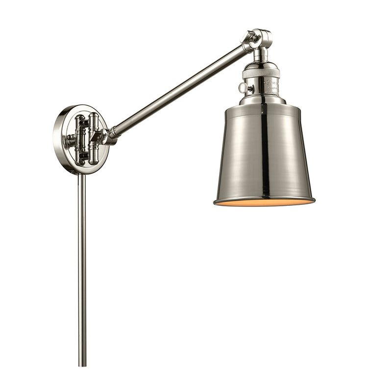 Addison Swing Arm shown in the Polished Nickel finish with a Polished Nickel shade