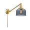 Bell Swing Arm shown in the Satin Gold finish with a Plated Smoke shade