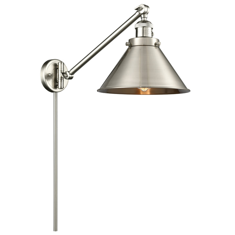 Briarcliff Swing Arm shown in the Brushed Satin Nickel finish with a Brushed Satin Nickel shade