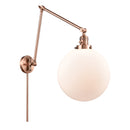 Beacon Swing Arm shown in the Antique Copper finish with a Matte White shade