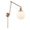 Beacon Swing Arm shown in the Antique Copper finish with a Matte White shade