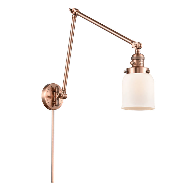 Bell Swing Arm shown in the Antique Copper finish with a Matte White shade